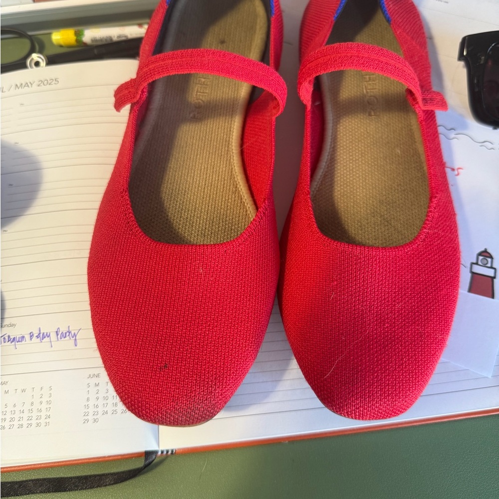Red Mary Jane Flats Rothy’s. - Picture 2 of 3